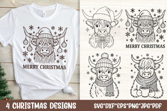 Download Christmas Highland Cow SVG Cut Files - Christmas highland cow svg Collection