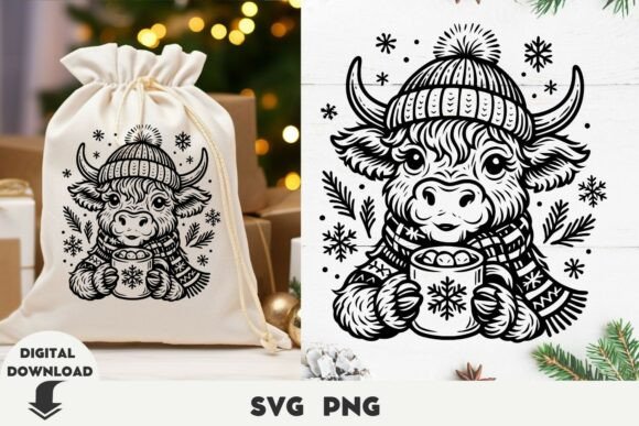 Download Christmas Highland Cow Svg, Cow Svg, Chr - Christmas highland cow svg Collection