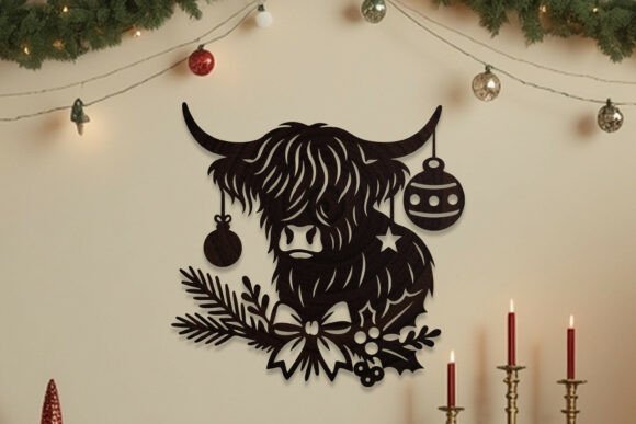 Download Laser Cut Christmas Highland Cow SVG - Christmas highland cow svg Collection