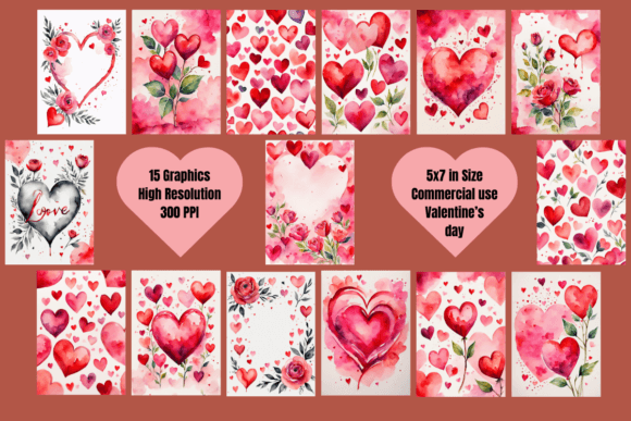 Download Valentines Cards, 5x7 Commercial Use - Card Collection