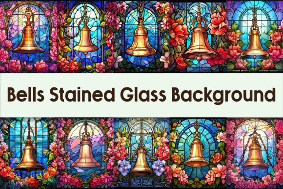 Download Bells Stained Glass Background - Bells Collection