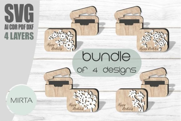 Download Floral Gift Card Holder Bundle Svg Laser - Card Collection