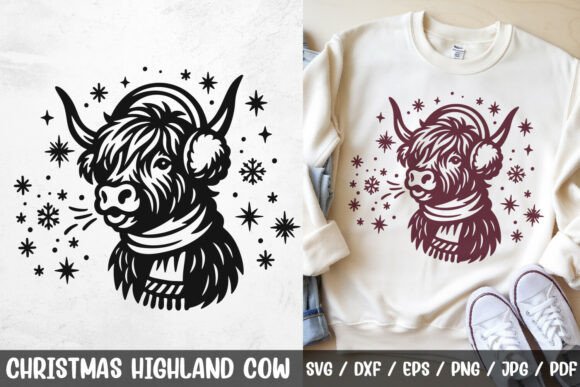 Download Christmas Highland Cow SVG Cut File - Christmas highland cow svg Collection