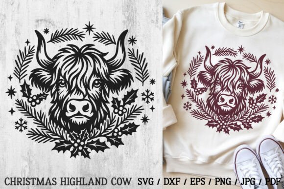 Download Christmas Highland Cow SVG Cut File - Christmas highland cow svg Collection