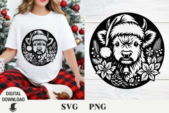 Download Christmas Highland Cow Svg, Cow Svg - Christmas highland cow svg Collection