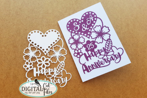 Download Anniversary Card Papercut Template Svg - Card Collection