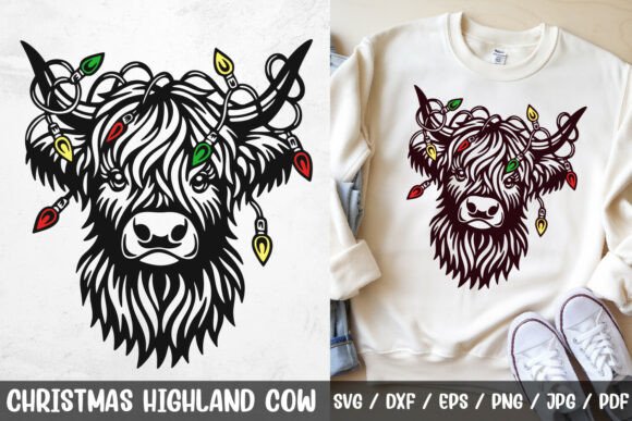Download Christmas Highland Cow SVG Cut File - Christmas highland cow svg Collection