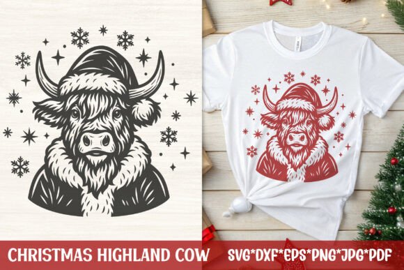 Download Christmas Highland Cow SVG Design - Christmas highland cow svg Collection