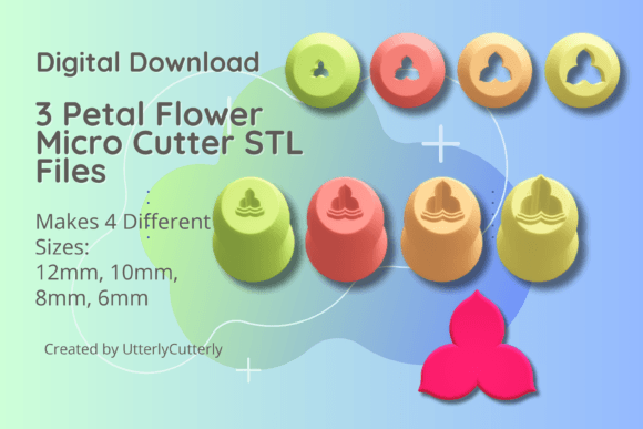 Download Clay Cutter STL File 3 Petal Flower Micr - Premium Resources