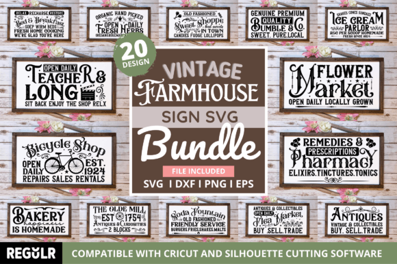 Download Vintage Farmhouse Sign Bundle - Farmhouse sign Collection