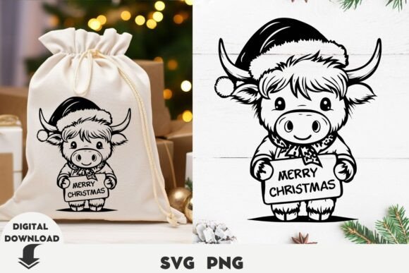 Download Christmas Highland Cow Svg, Cow Svg, Chr - Christmas highland cow svg Collection