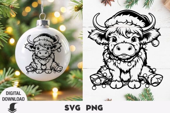 Download Christmas Highland Cow Svg, Cow Svg, Chr - Christmas highland cow svg Collection