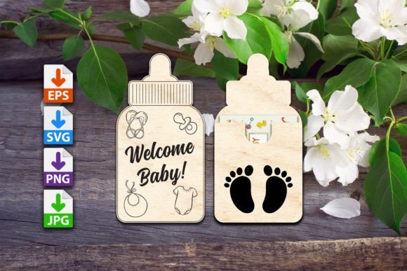 Download Welcome Baby Bottle Gift Card Holder - Card Collection